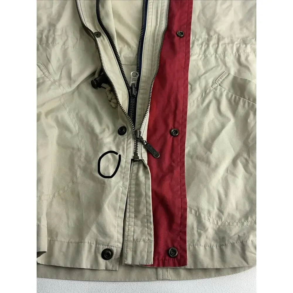 Vintage Burberrys Harrington Jacket Tan 150A Small Embroidered Logo Parka Coat